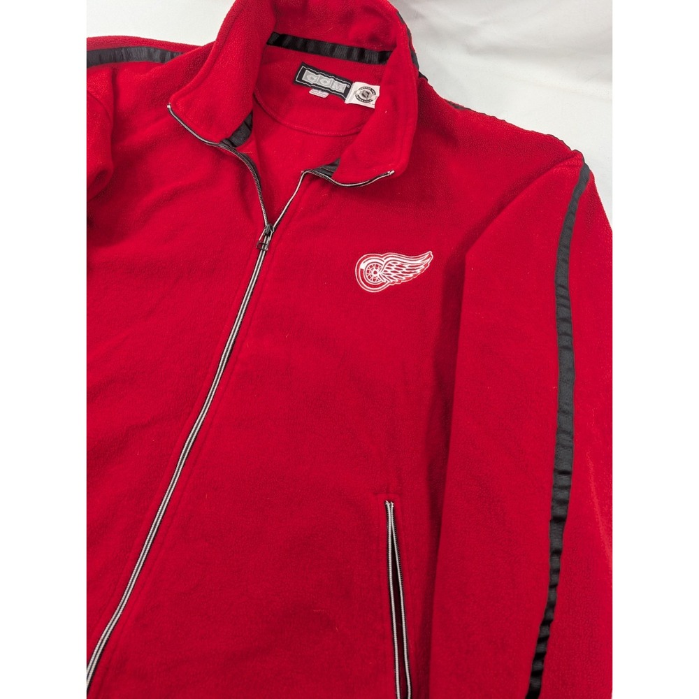VTG 90's Detroit Red Wings Full Zip Up Fleece Men's Large Red NHL Hockey CCM
